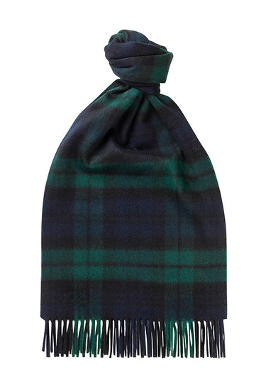 Joshua Ellis - Tartan Collection Lambswool Wide Scarf Black Watch